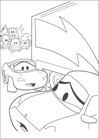 Sad Cars Coloring Page